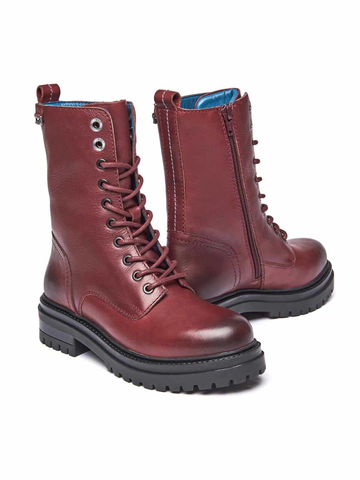 Red chunky lace up boots - SAYER ZINFANDEL RED