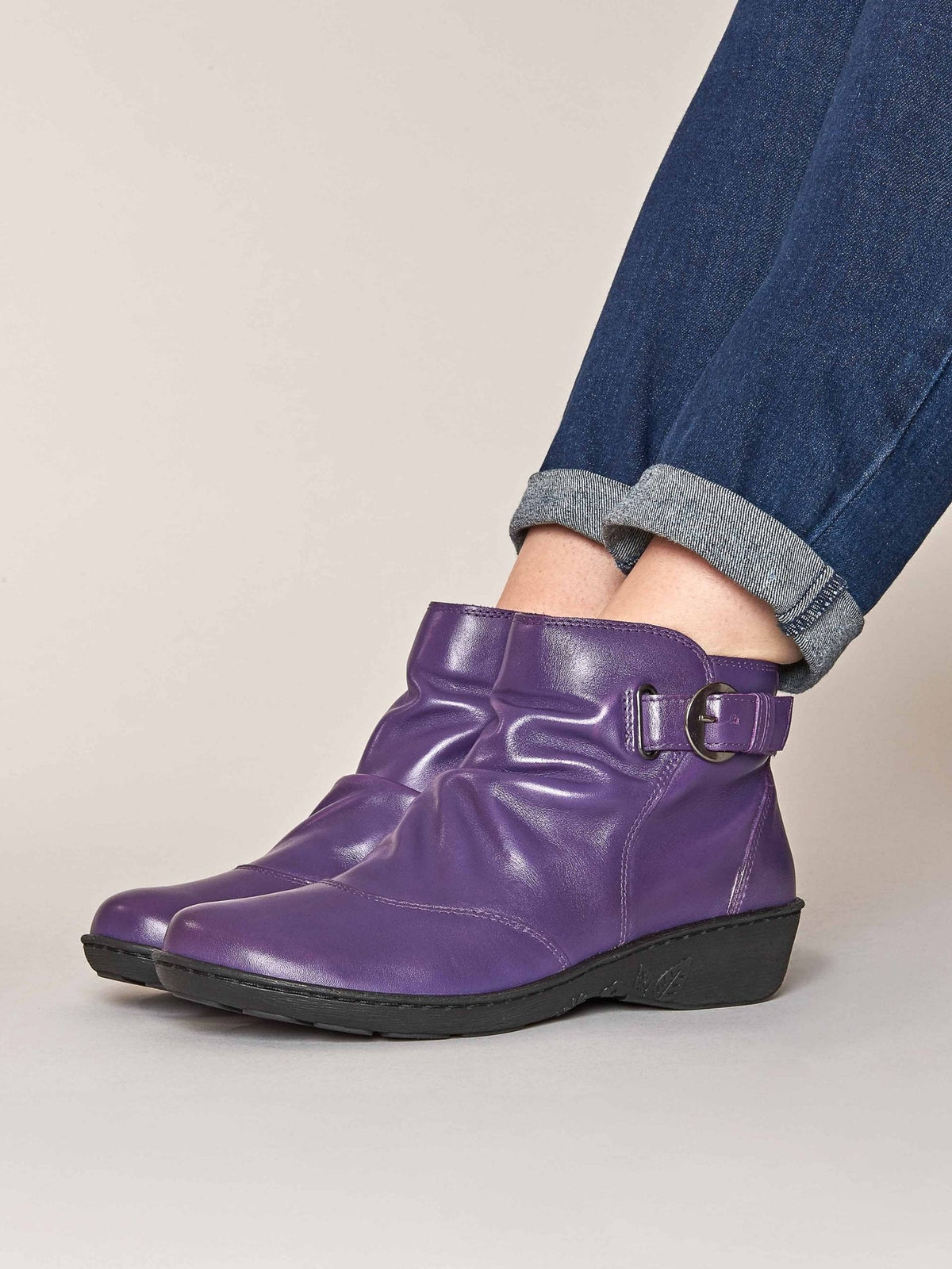 Purple slouchy ankle boots - BOURBON 2 ROYAL PURPLE
