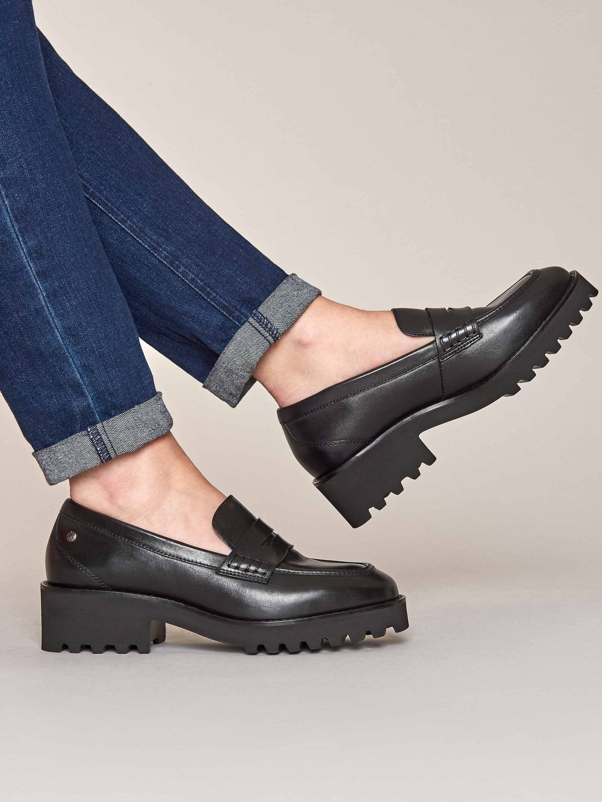 Black chunky penny loafers - CALLUNA BLACK