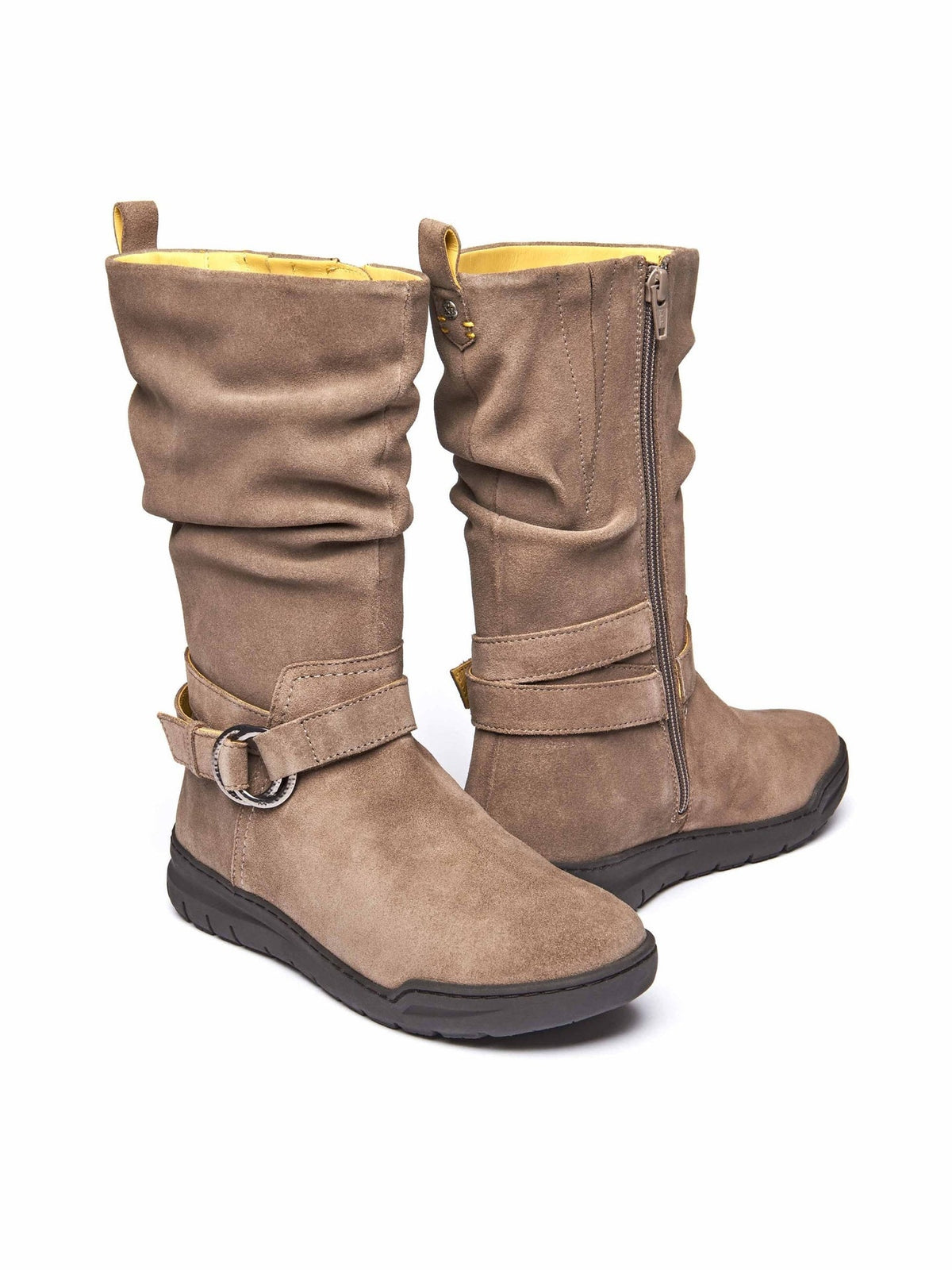 Neutral / Grey mid-calf slouched boots - LAINA PORTOBELLO GREY