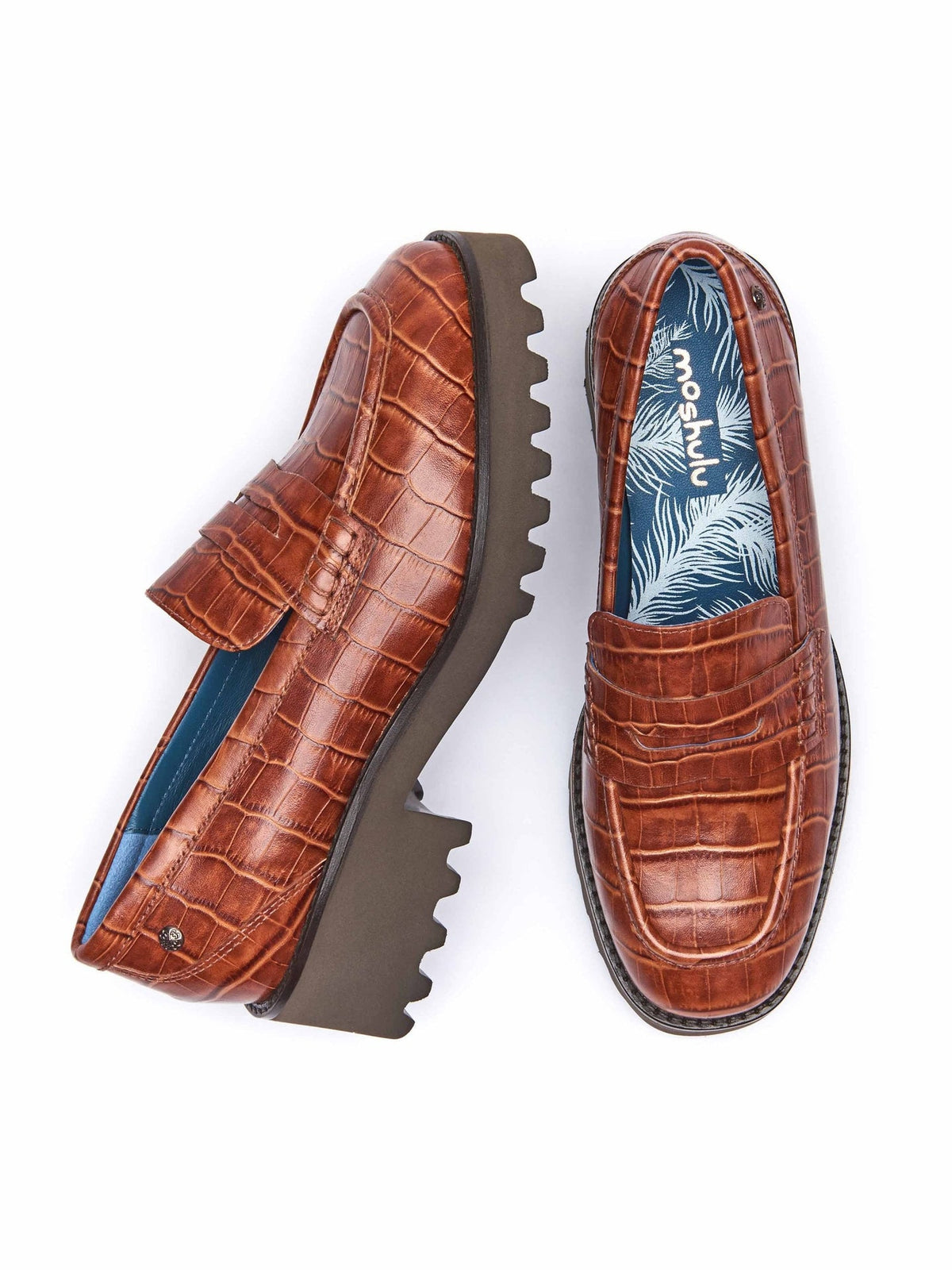 Orange chunky penny loafers - CALLUNA TERRACOTTA