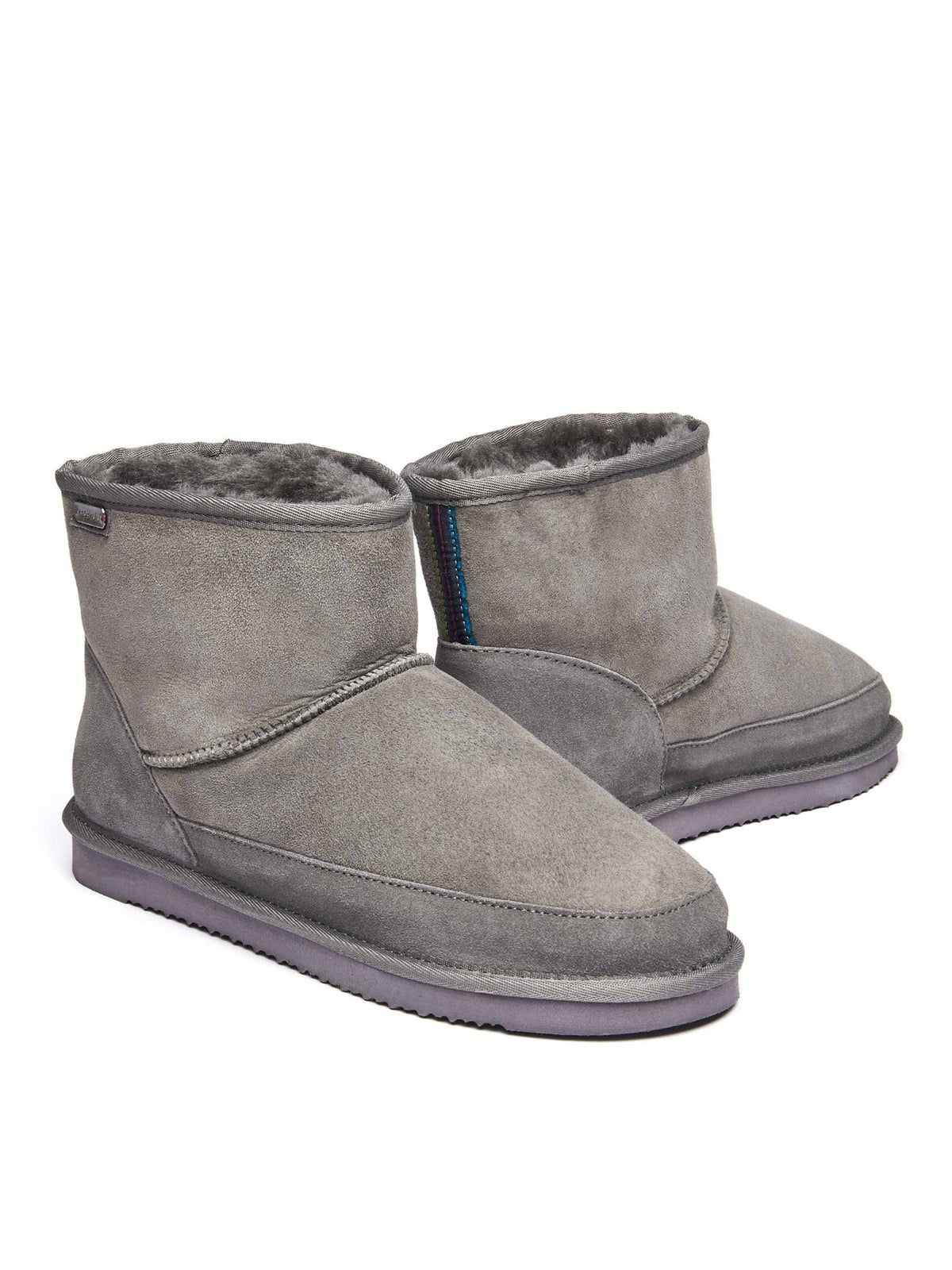 Grey men's sheepskin slipper boots - ROMNEY GREY