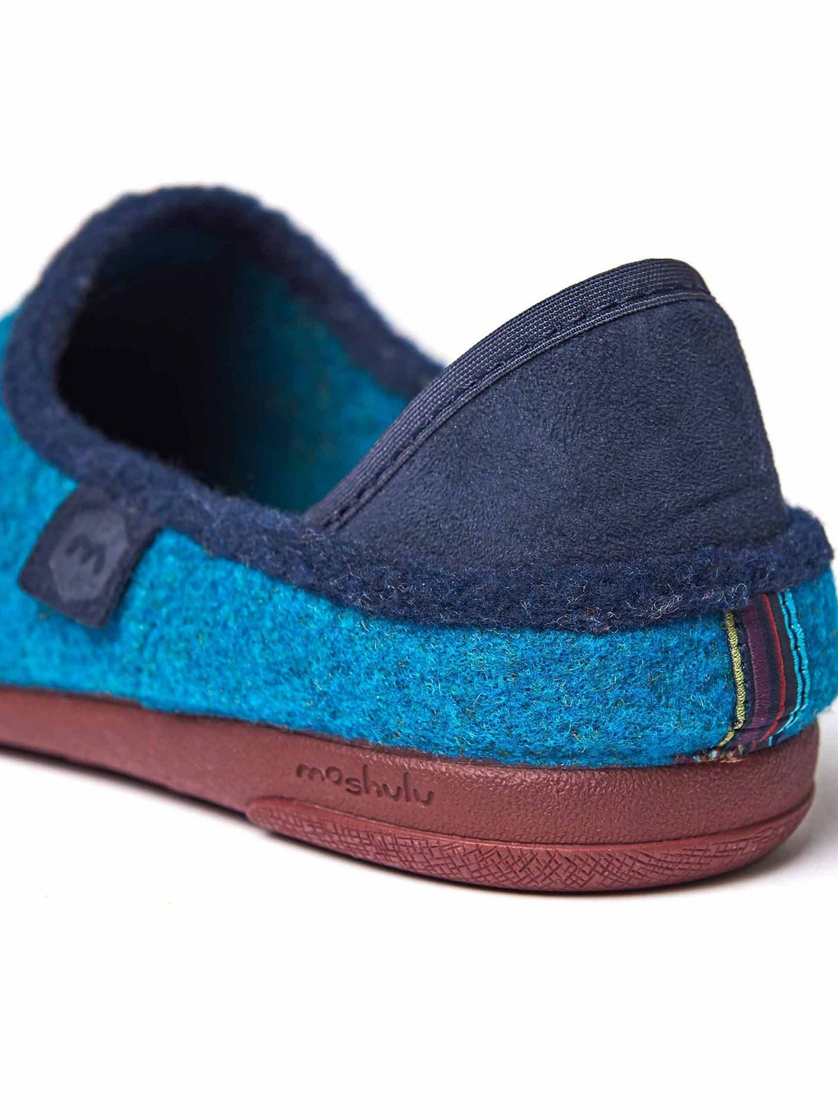 Blue men's full felt slippers - MATMI DEEP TURQUOISE