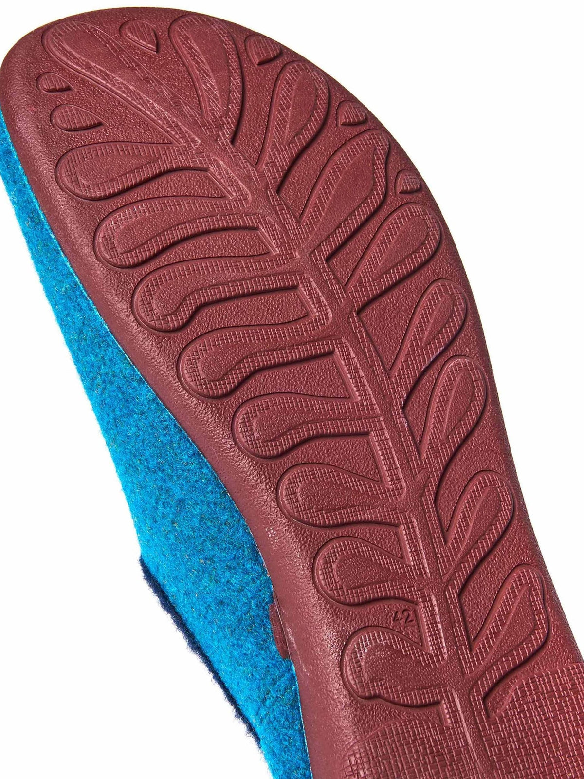 Blue men's full felt slippers - MATMI DEEP TURQUOISE