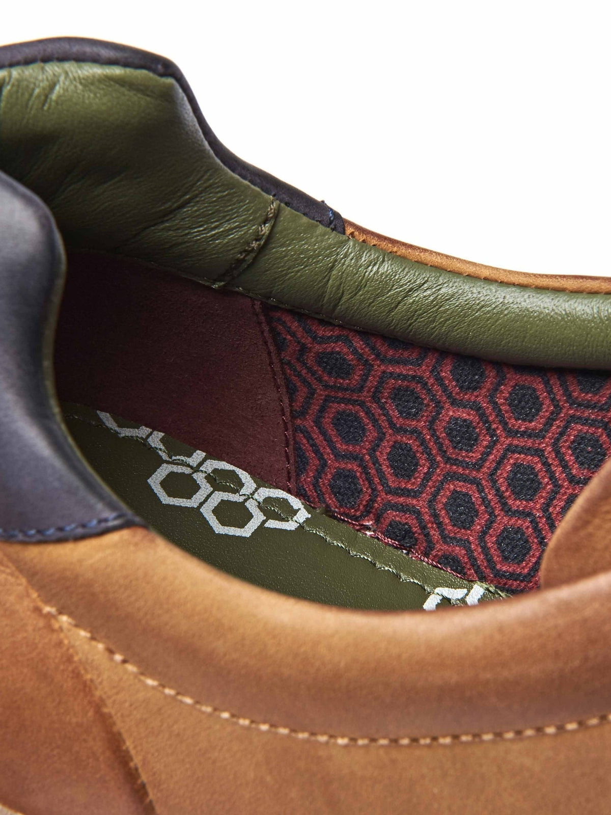 Brown men's round toe leather trainers - LOAM TAN LEATHER