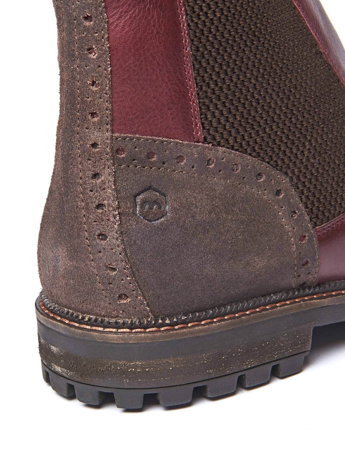 Red men's leather & suede Chelsea boots - PARRY ZINFANDEL RED