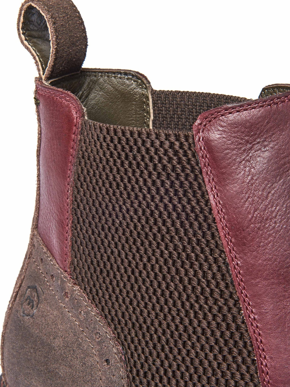 Red men's leather & suede Chelsea boots - PARRY ZINFANDEL RED