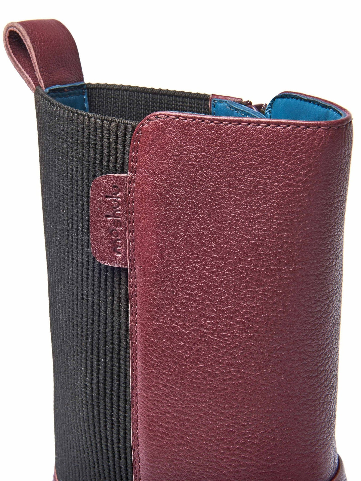Red chunky leather Chelsea boots - RUSSULA CABERNET