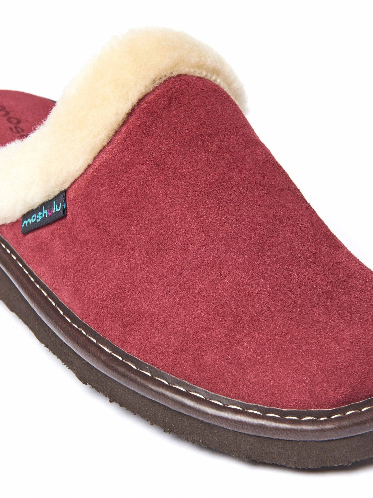 Red classic suede mule slippers - VITORIA CRANBERRY
