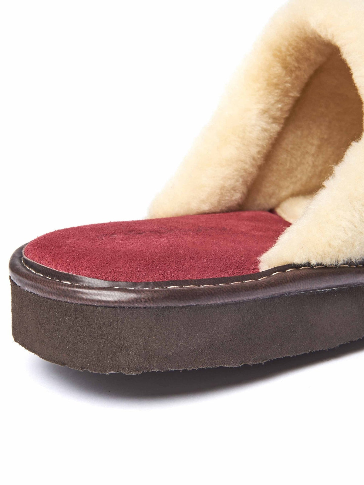 Red classic suede mule slippers - VITORIA CRANBERRY