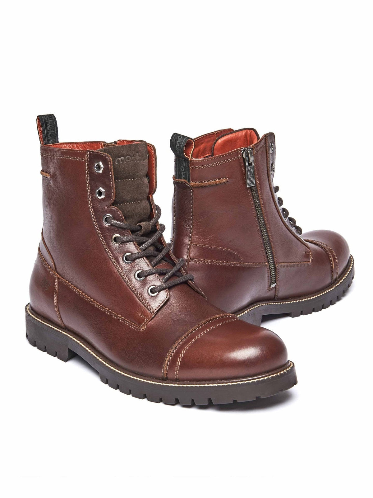Brown men's leather ankle boots - DORNA BROWN