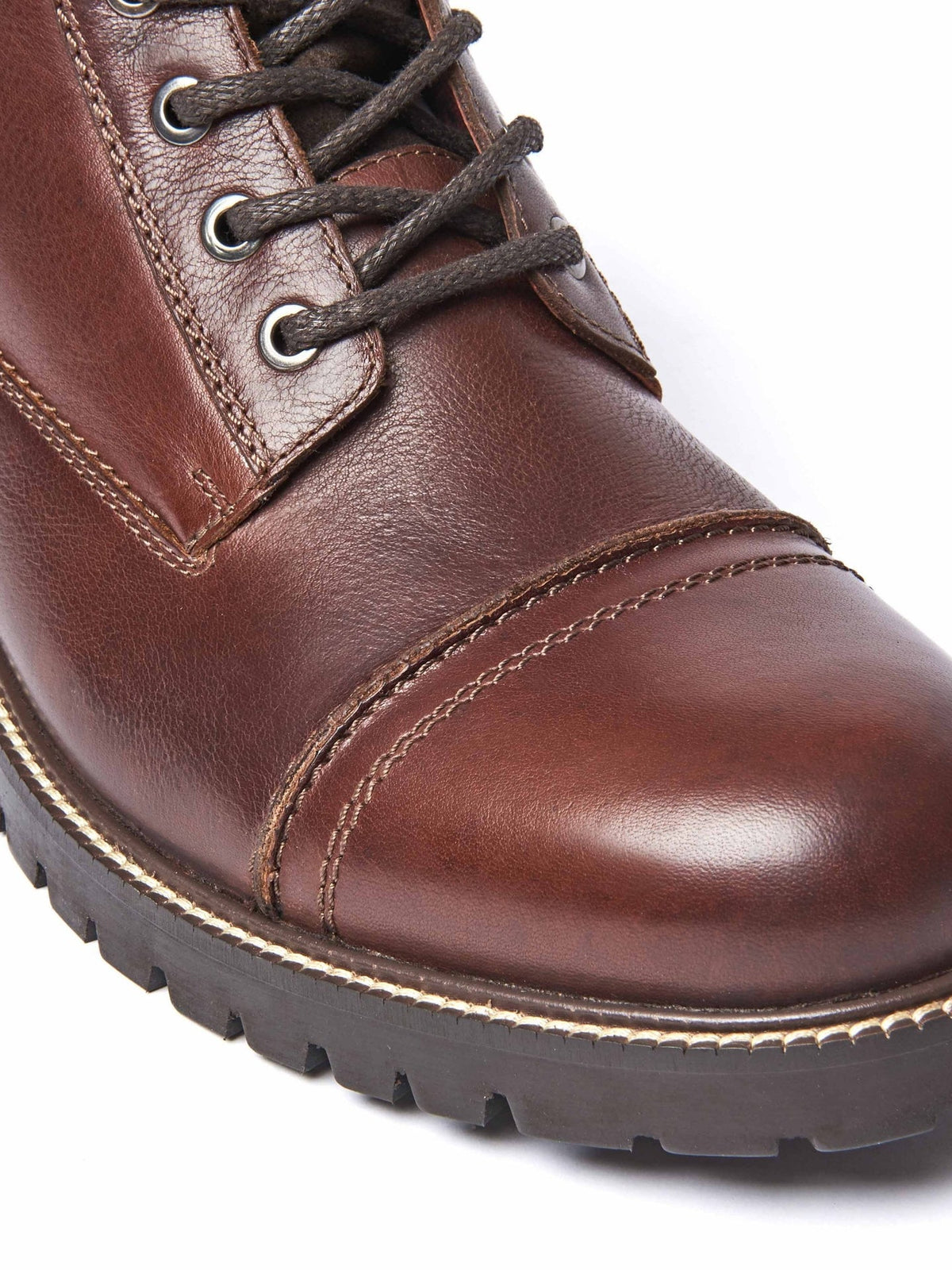 Brown men's leather ankle boots - DORNA BROWN