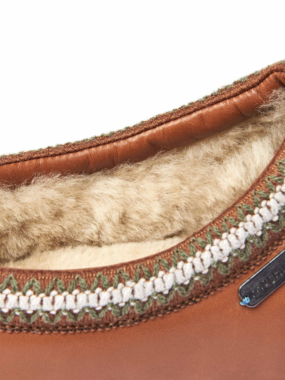 Black leather sheepskin mule slipper - SEATHORN BLACK