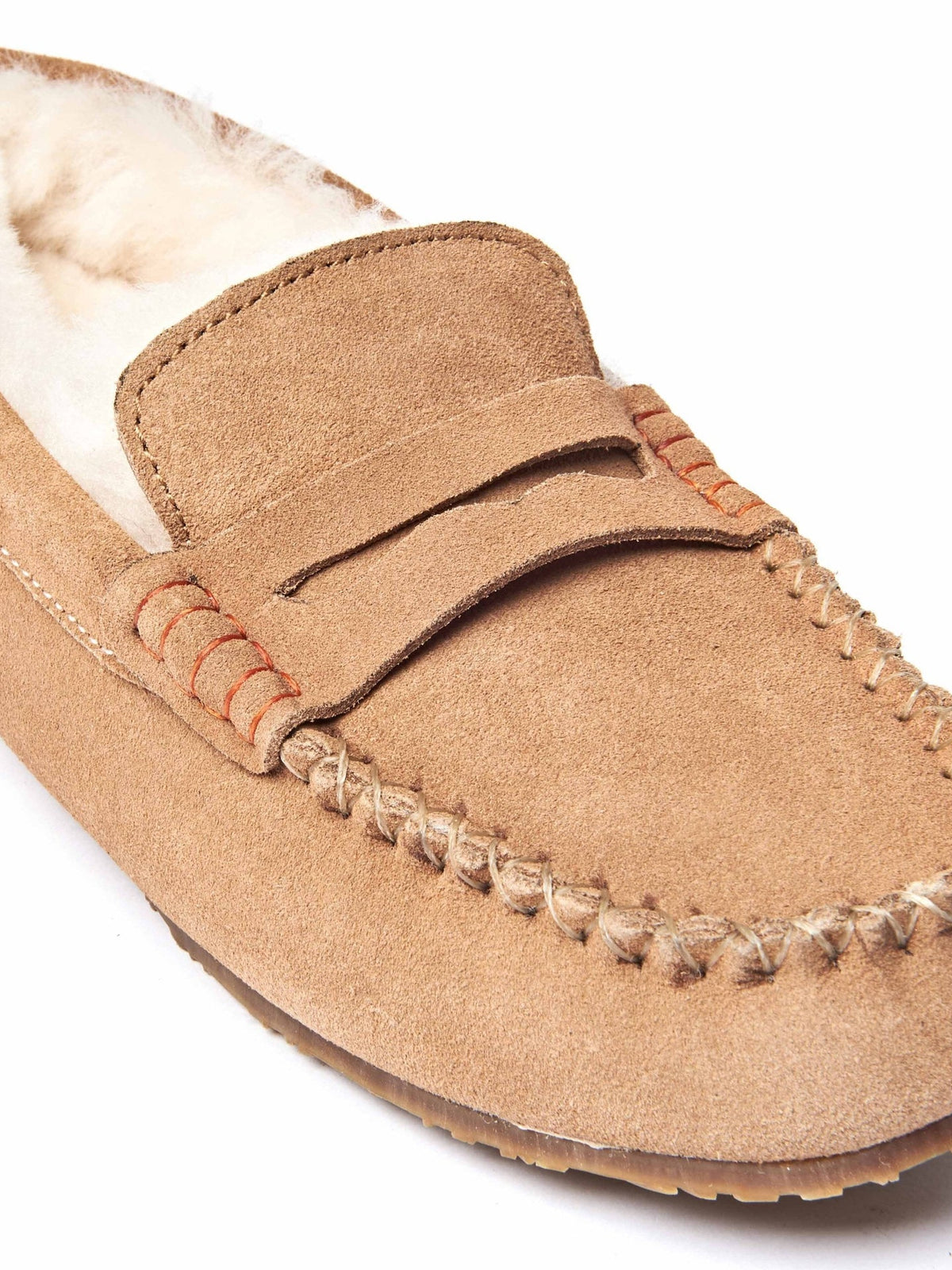 Purple suede moccasin sheepskin slippers - JOCUND HYACINTH PURPLE