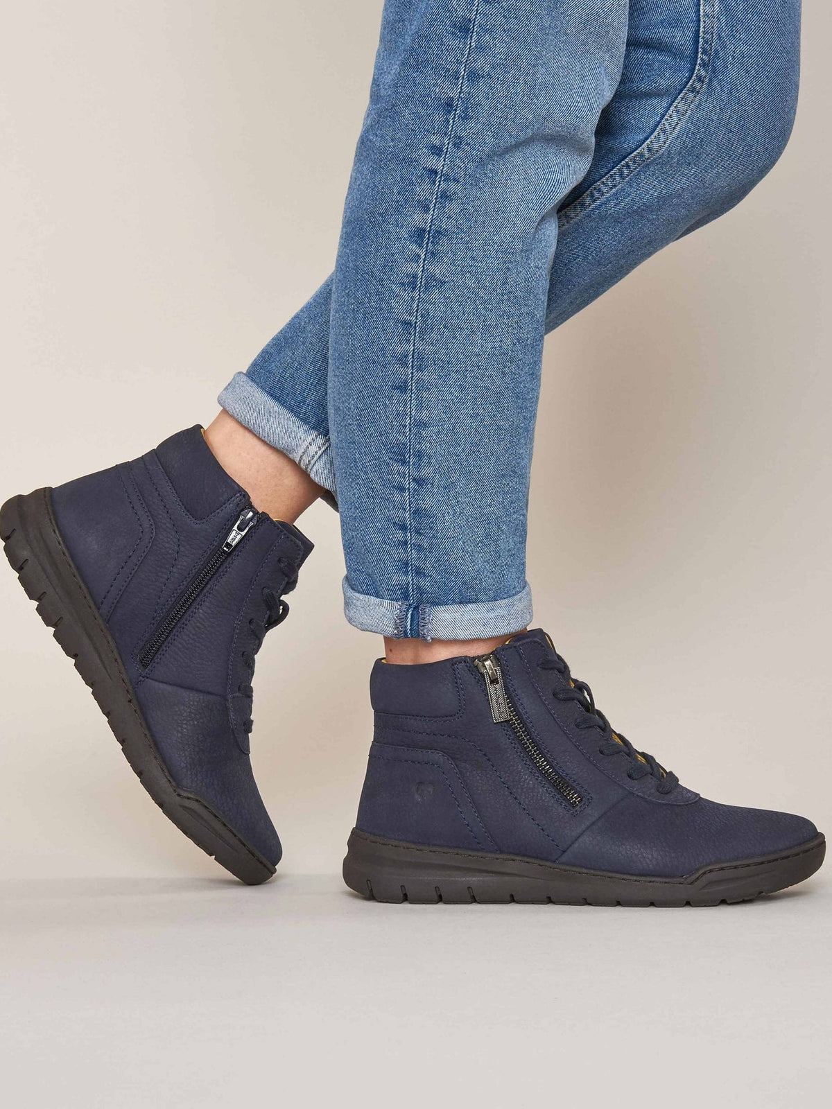 Blue Nubuck sporty ankle boots - SONJA INDIGO