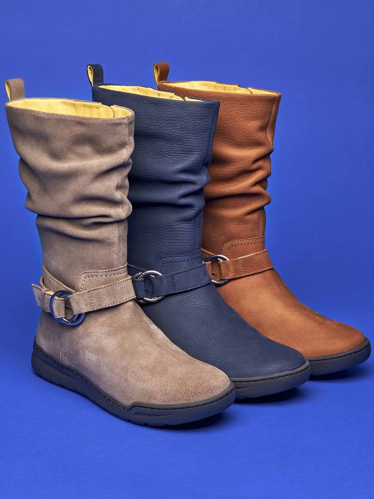 Blue mid-calf slouched boots - LAINA INDIGO