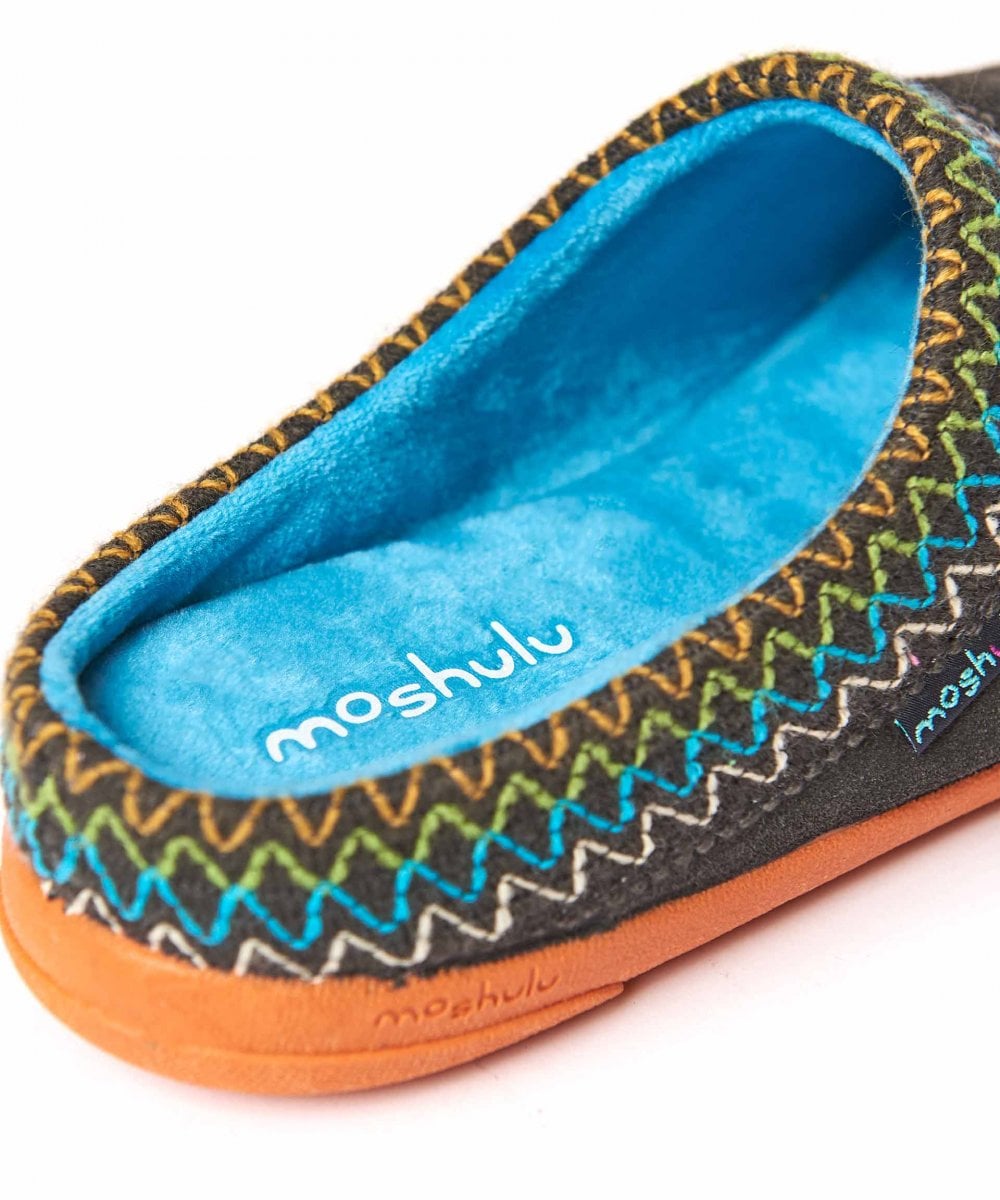 Grey Embroidered Turkish mule slippers - ANVIK GREY