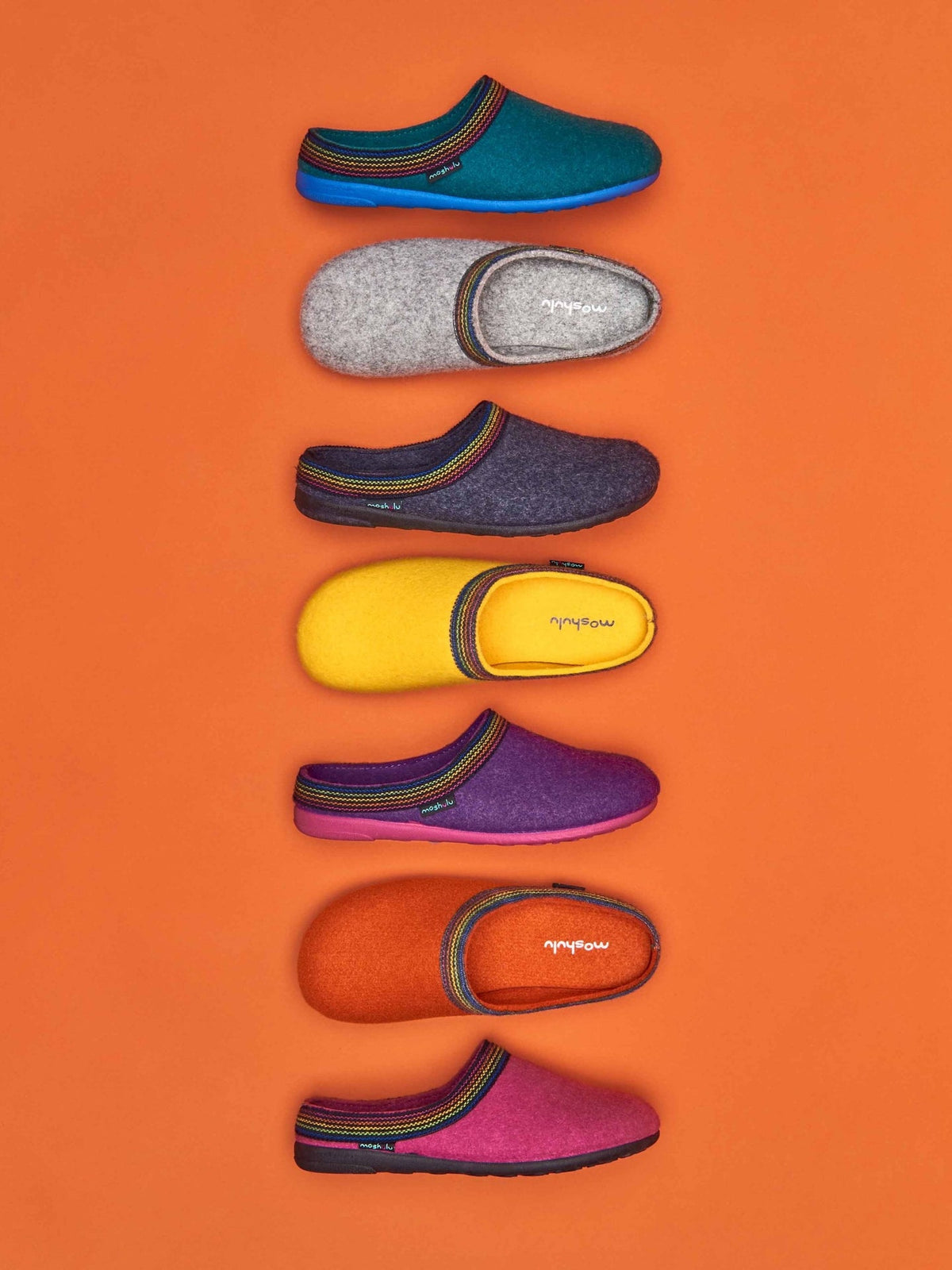 Orange recycled felt Turkish mule slippers - MIRISSA ORANGE