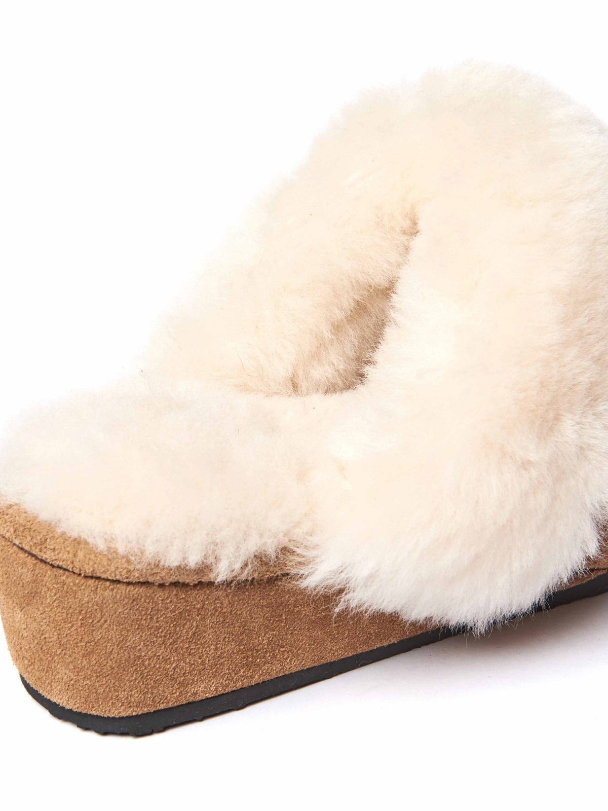 Pink / Purple ladies' sheepskin wedge slippers - CHARELLA MAUVE