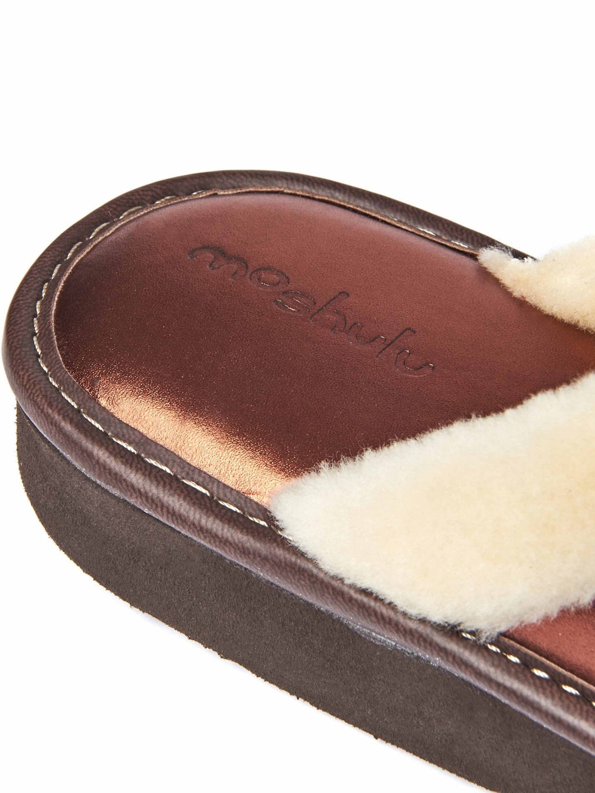 Orange colourful metallic leather mule slippers - ADELE METALLIC COPPER