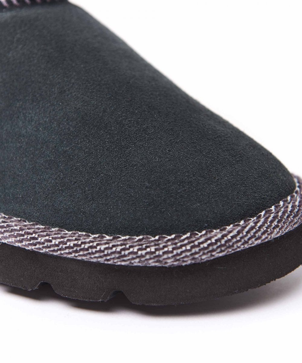 Green animal print fluffy bootie slippers - SNOWMAN 3 JADE GREEN