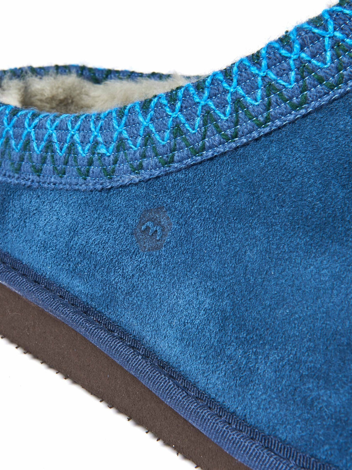 Brown men's suede fluffy mule slippers - DOCKER BROWN