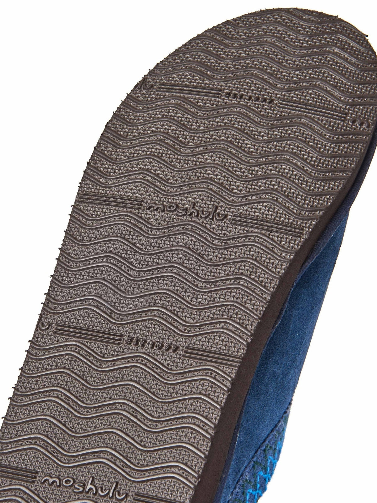 Blue men's suede fluffy mule slippers - DOCKER LAPIS BLUE