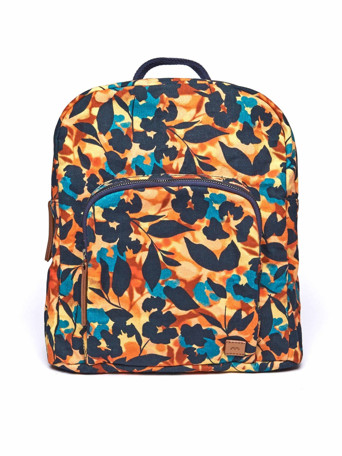 Orange / Multi botanical print backpack - MORAR GOLDEN HOUR FLORAL