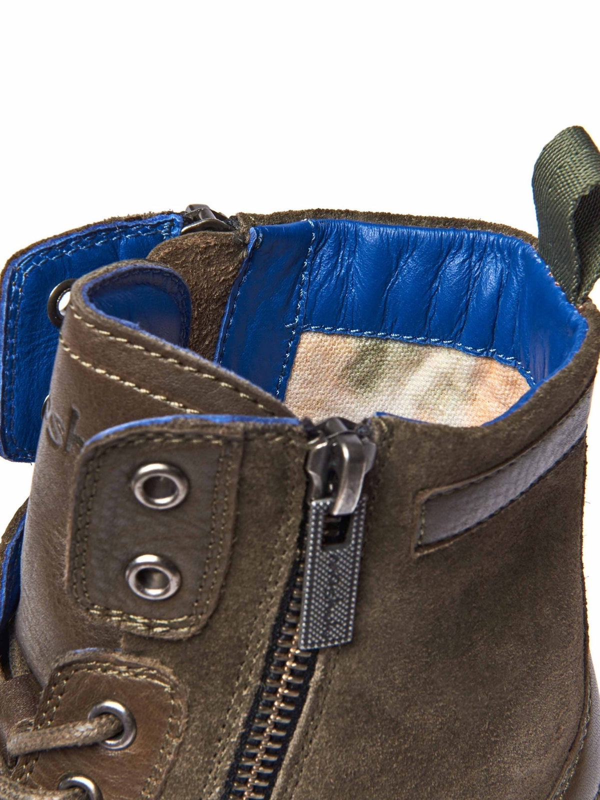Green ladies' biker ankle boots - BARDSEY WILD OLIVE