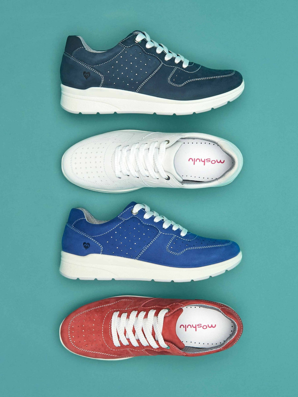 Blue Colourful nubuck trainer pumps - KAZOO COBALT BLUE