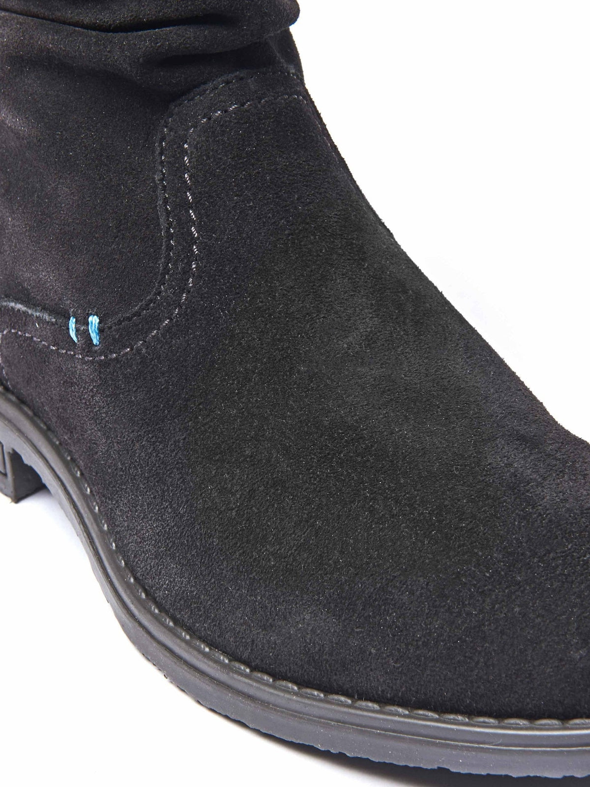 Black ruched suede pixie ankle boots - PIPISTRELLE 3 BLACK