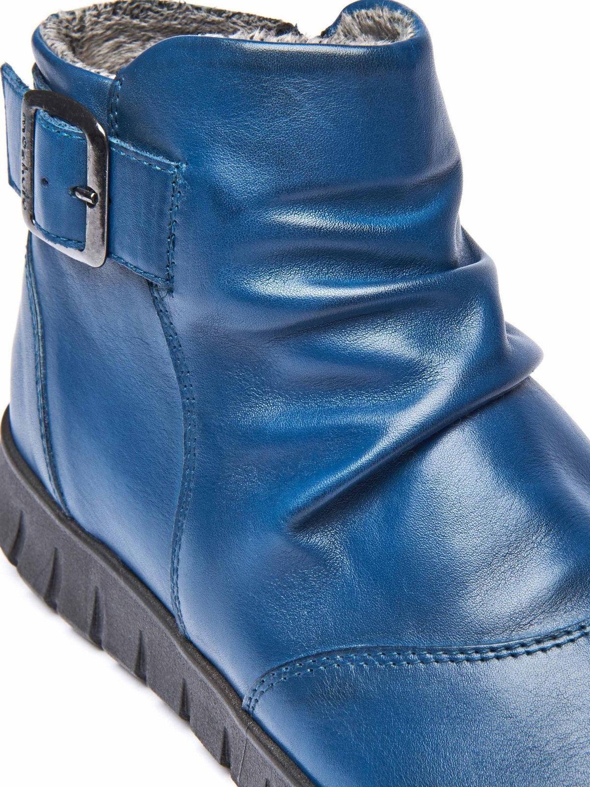 Red ruched leather ankle boots - VAGAR CABERNET