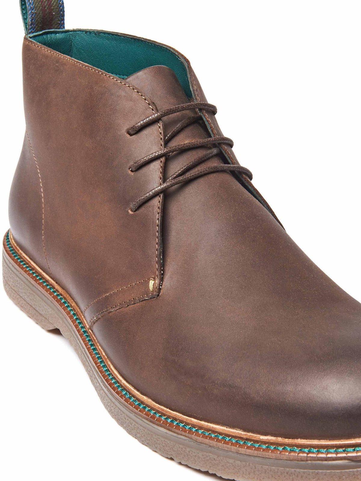 Brown men's waxy leather desert boots - SHEPPARD BROWN