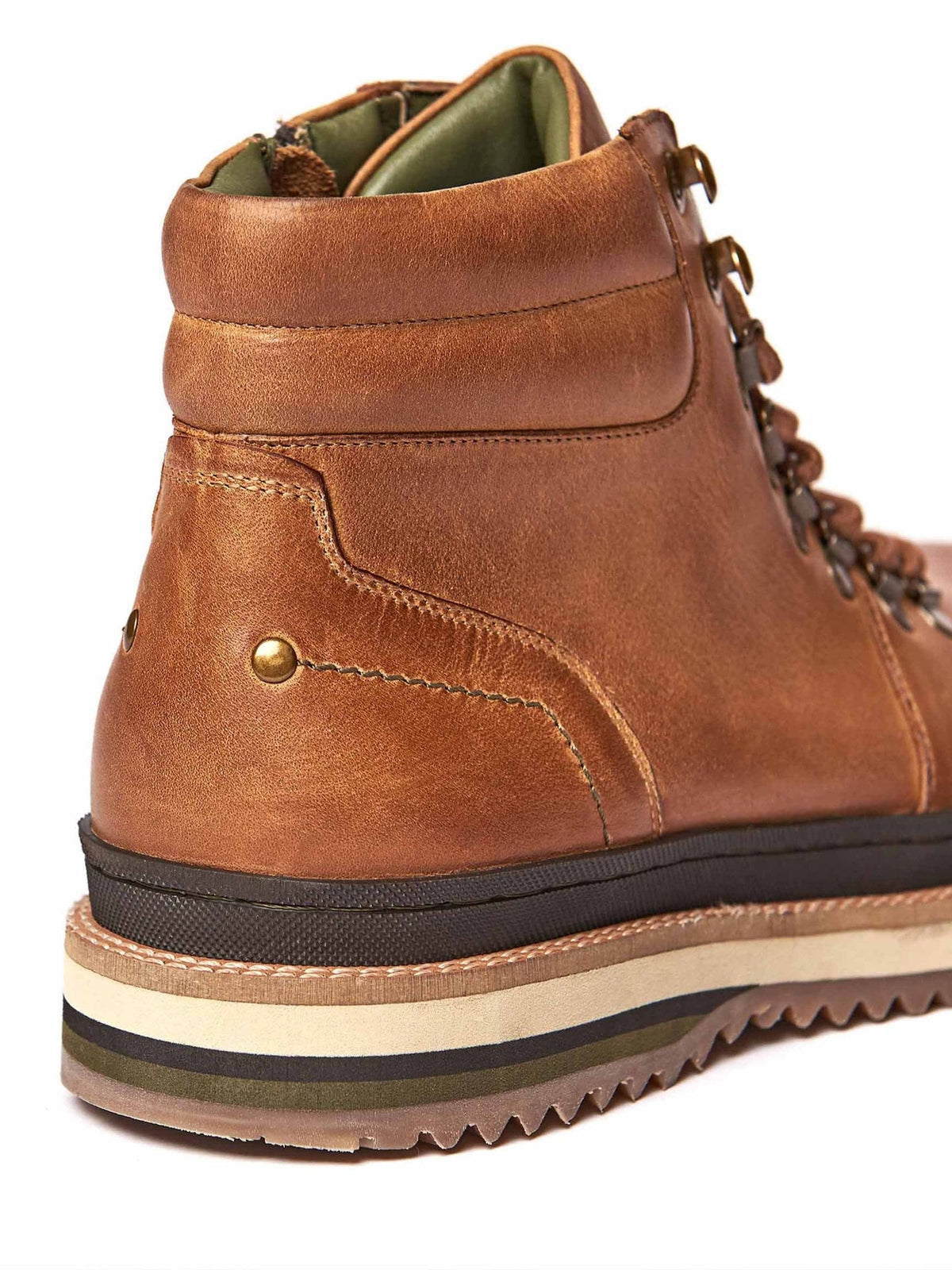 Brown men's lace up hiker-style boots - RINGER TAN