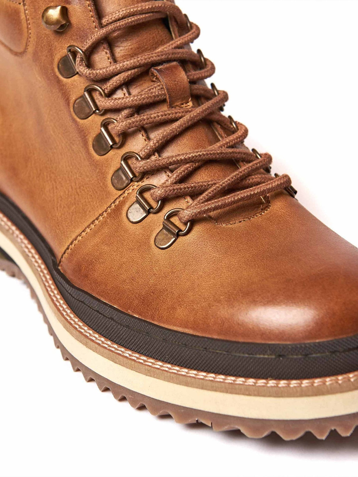 Brown men's lace up hiker-style boots - RINGER BROWN