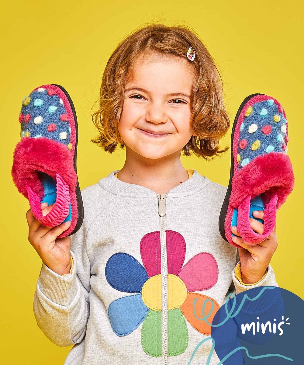 Blue kids spotty mule slippers - MINI MALIA DENIM