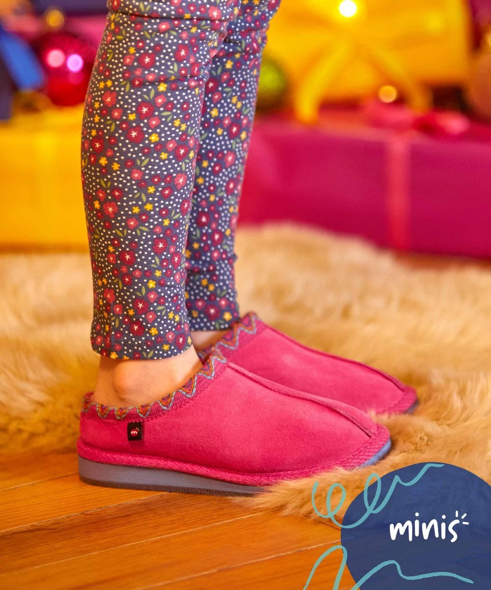 Pink kids Turkish mule slippers - MINI ALASKA PINK
