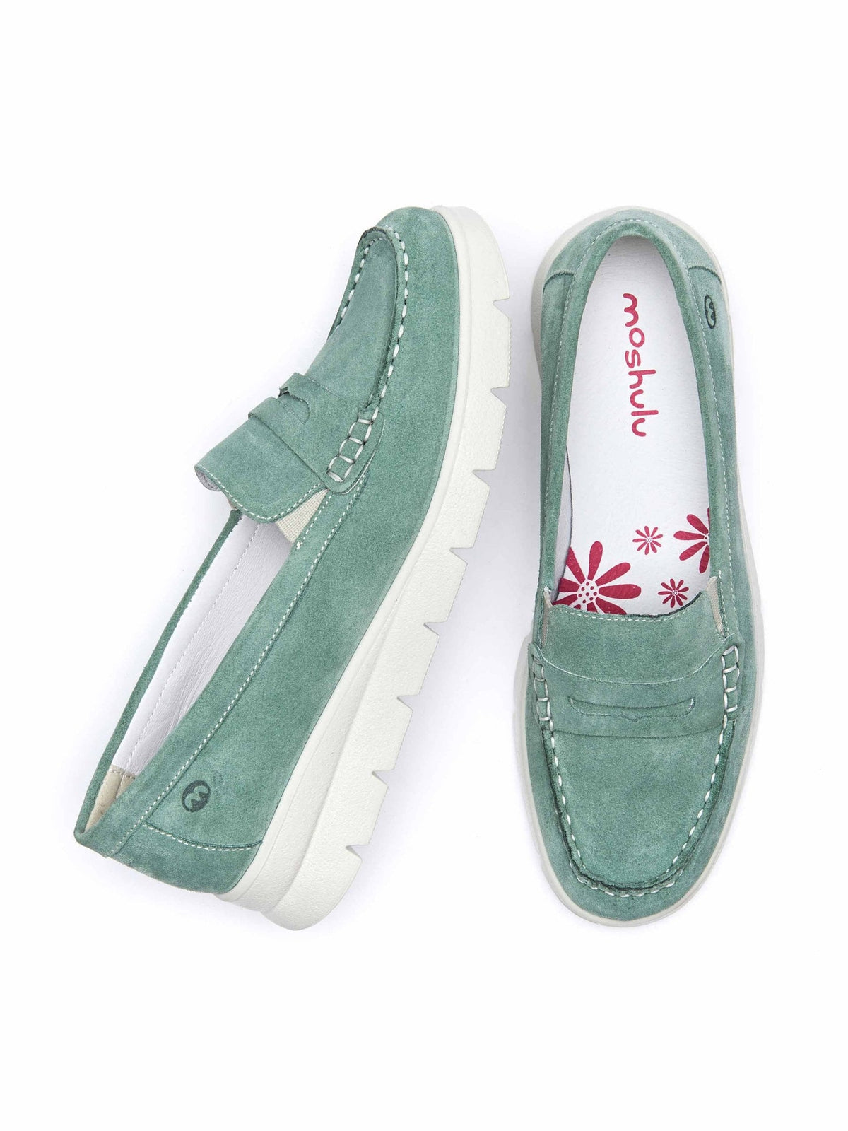 Green casual moccasin loafers - SHEARWATER SEA MIST SUEDE