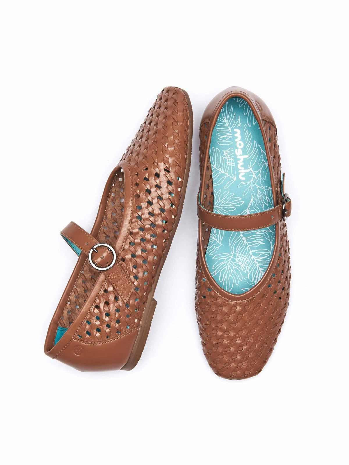 Brown Mary Jane woven ballet pump - WENNA TAN