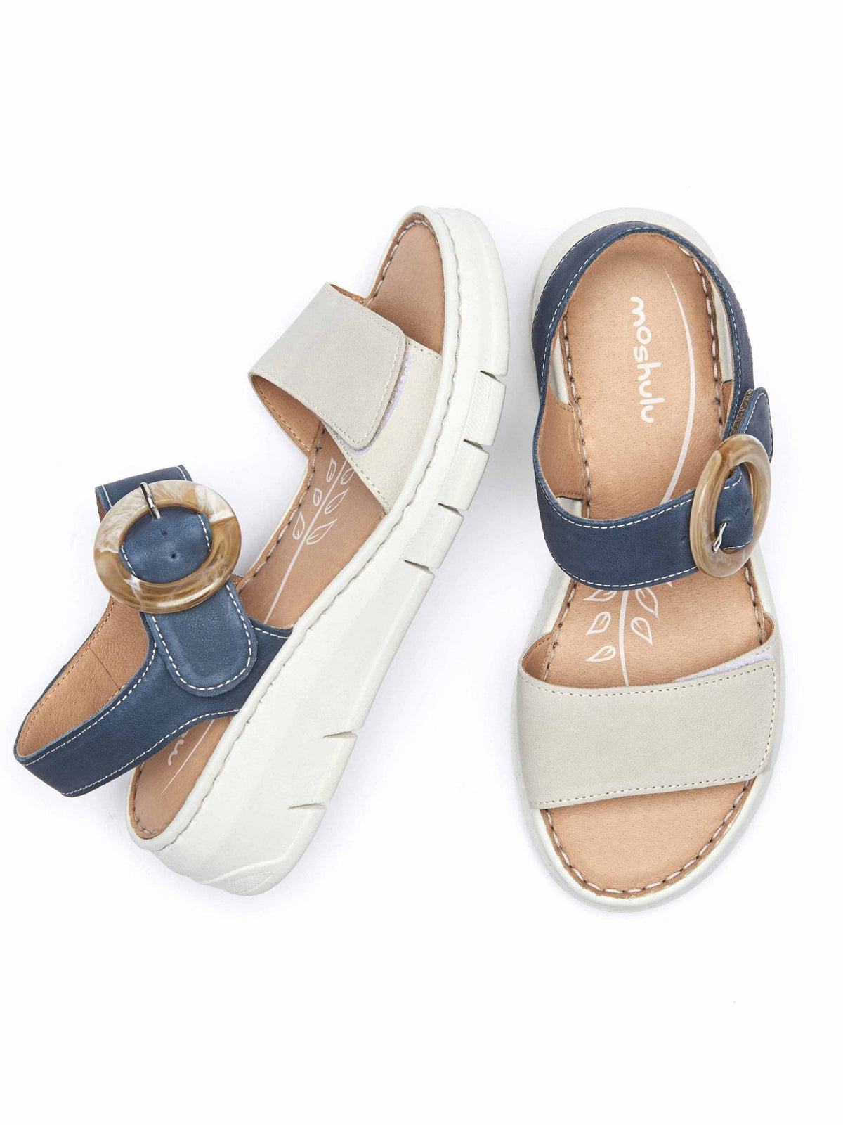 Blue strappy low-wedge sandals - JOLLA DENIM/ICE