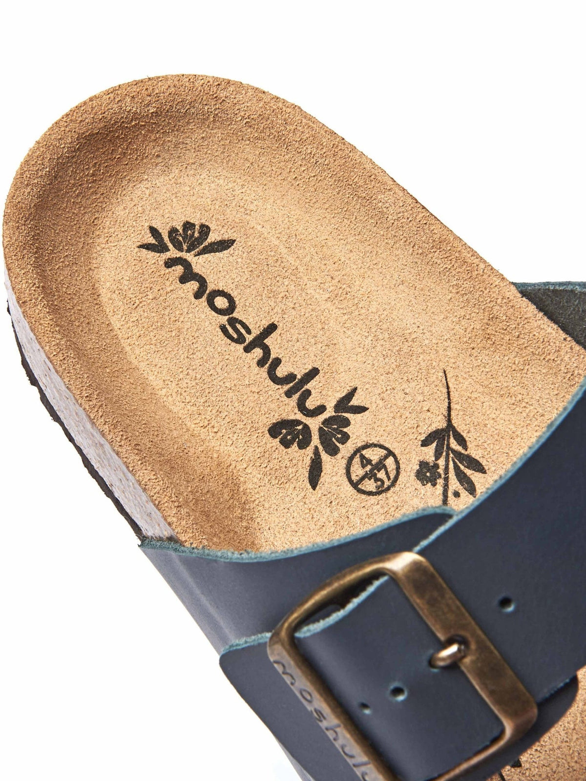 Blue cork footbed mule sandals - BAVARIA WAXY DENIM