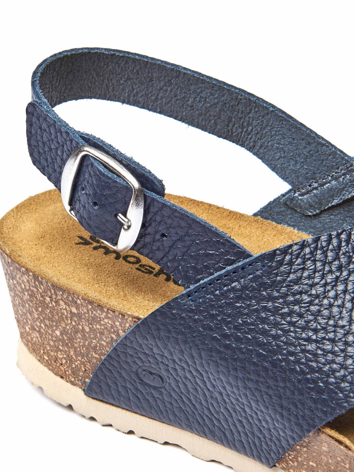 Blue slingback cork wedge sandals - HARLYN INDIGO