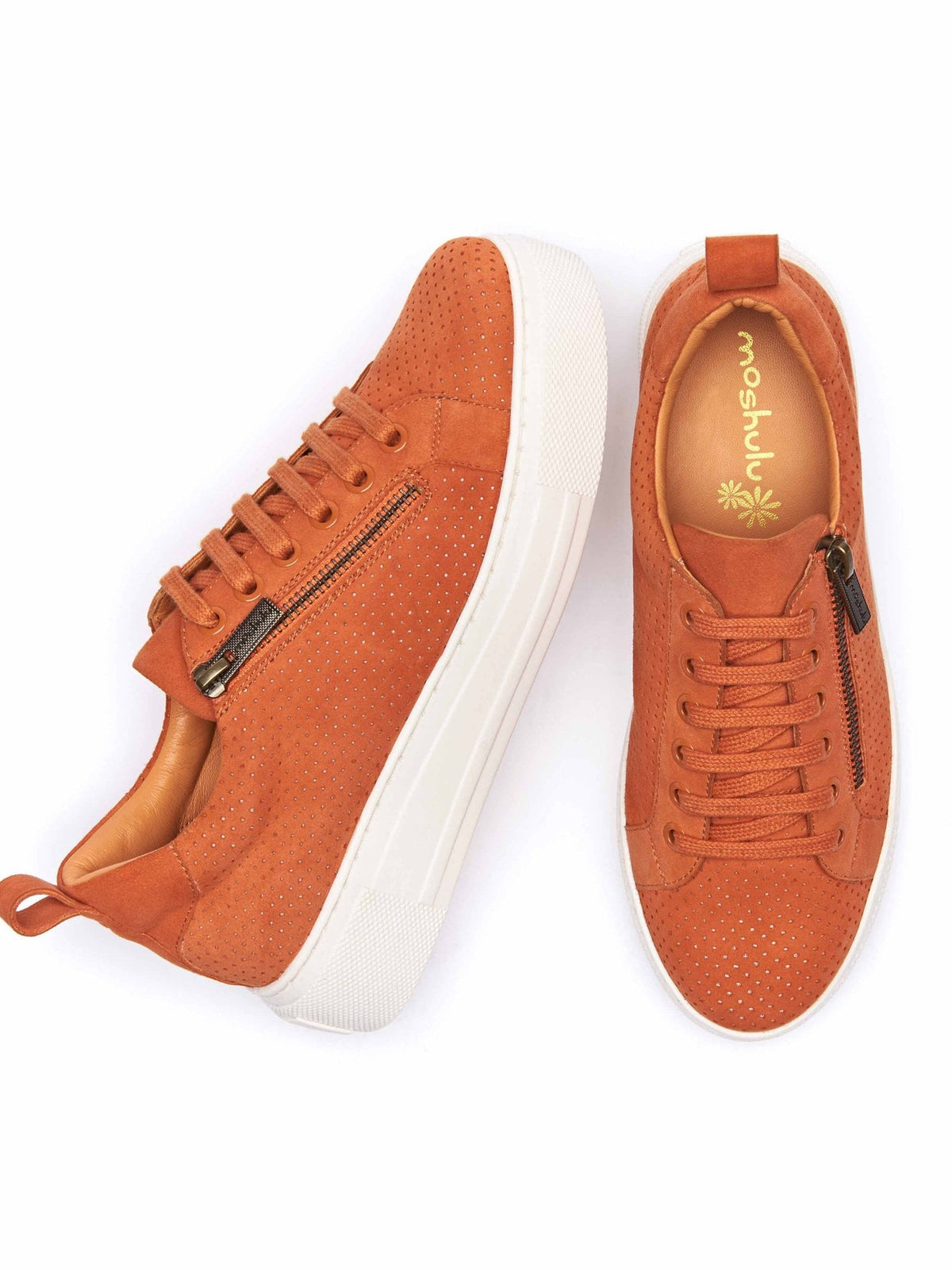 Orange flatform zip trainers - DAWLISH ORANGE