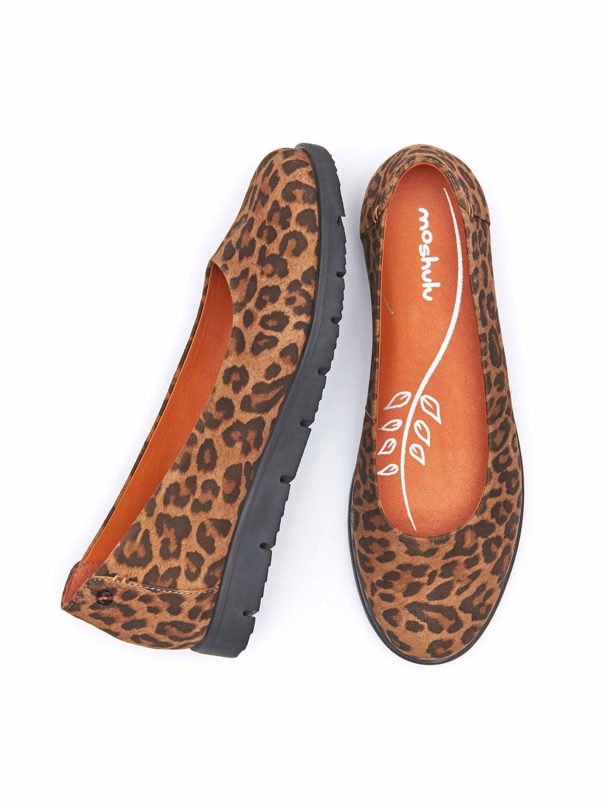 Brown leather slip-on ballet pumps - JIN LEOPARD PRINT