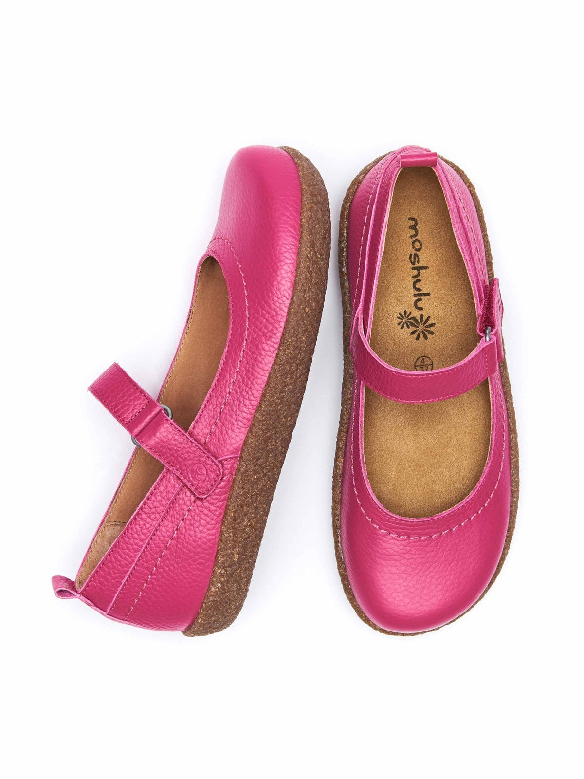 Pink leather Mary Jane clog shoes - PEPPERCOMBE FUCHSIA PINK
