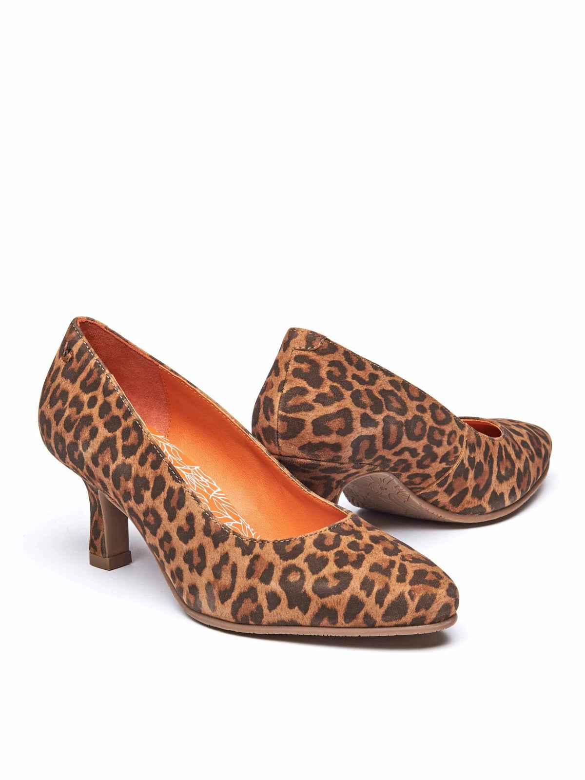 Brown kitten heel court shoes - ASANO LEOPARD PRINT