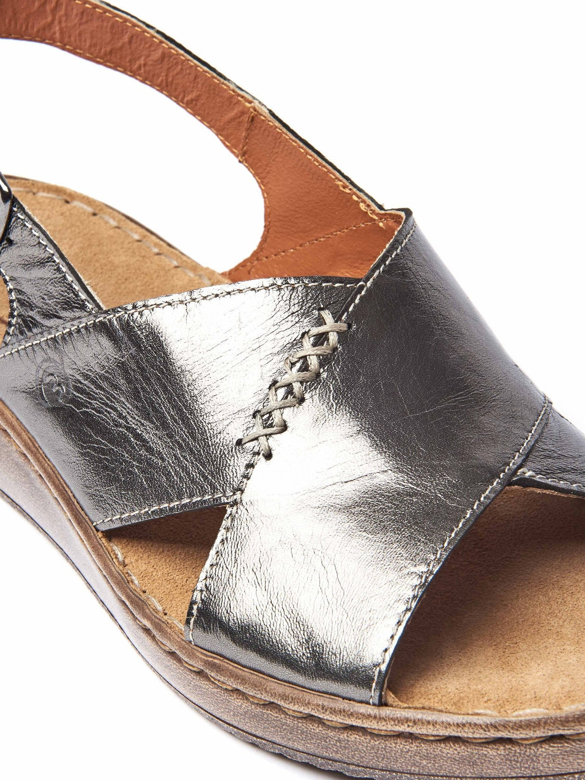Blue slingback crossover sandals - SANTA BARBARA TEAL SEA NUBUCK