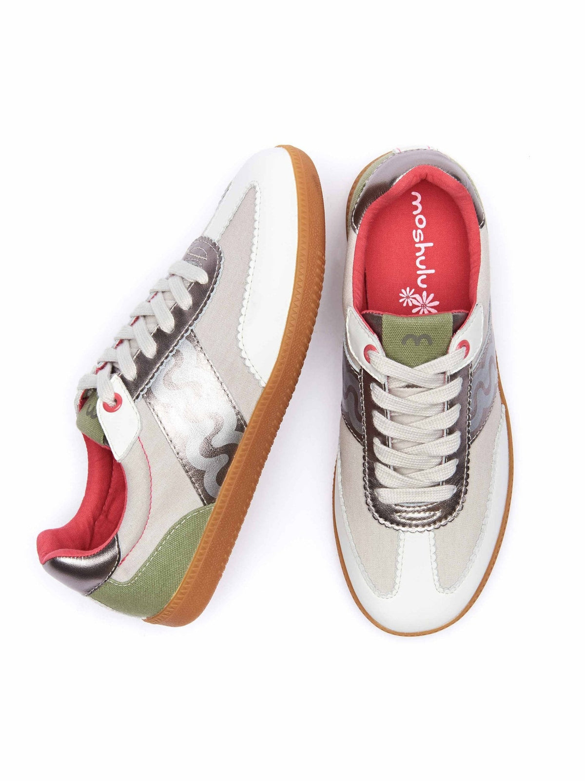 White sporty lace up trainers - MARGOT ICE MULTI