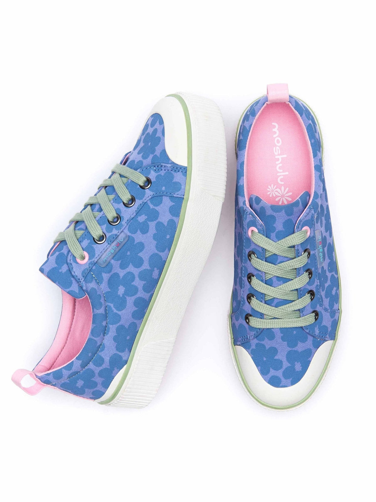 Blue chunky canvas trainers - LEVAN BLUE BOLD FLORAL