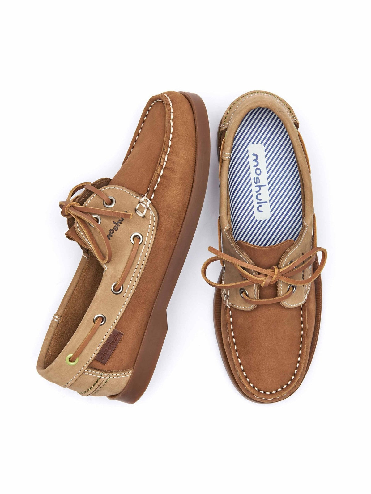 Brown ladies nubuck boat shoes - SALCOMBE 3 TAN/SAND